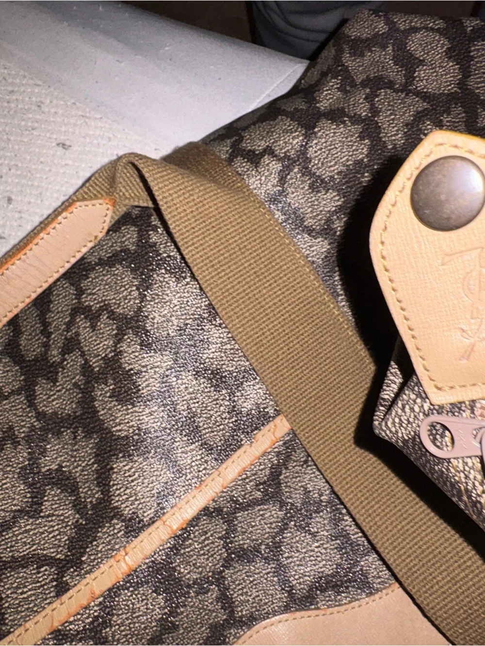Ysl Olive Brown Patterned Weekender Bag vintage